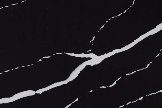 White Lines Calacatta Black Quartz Stone Slabs