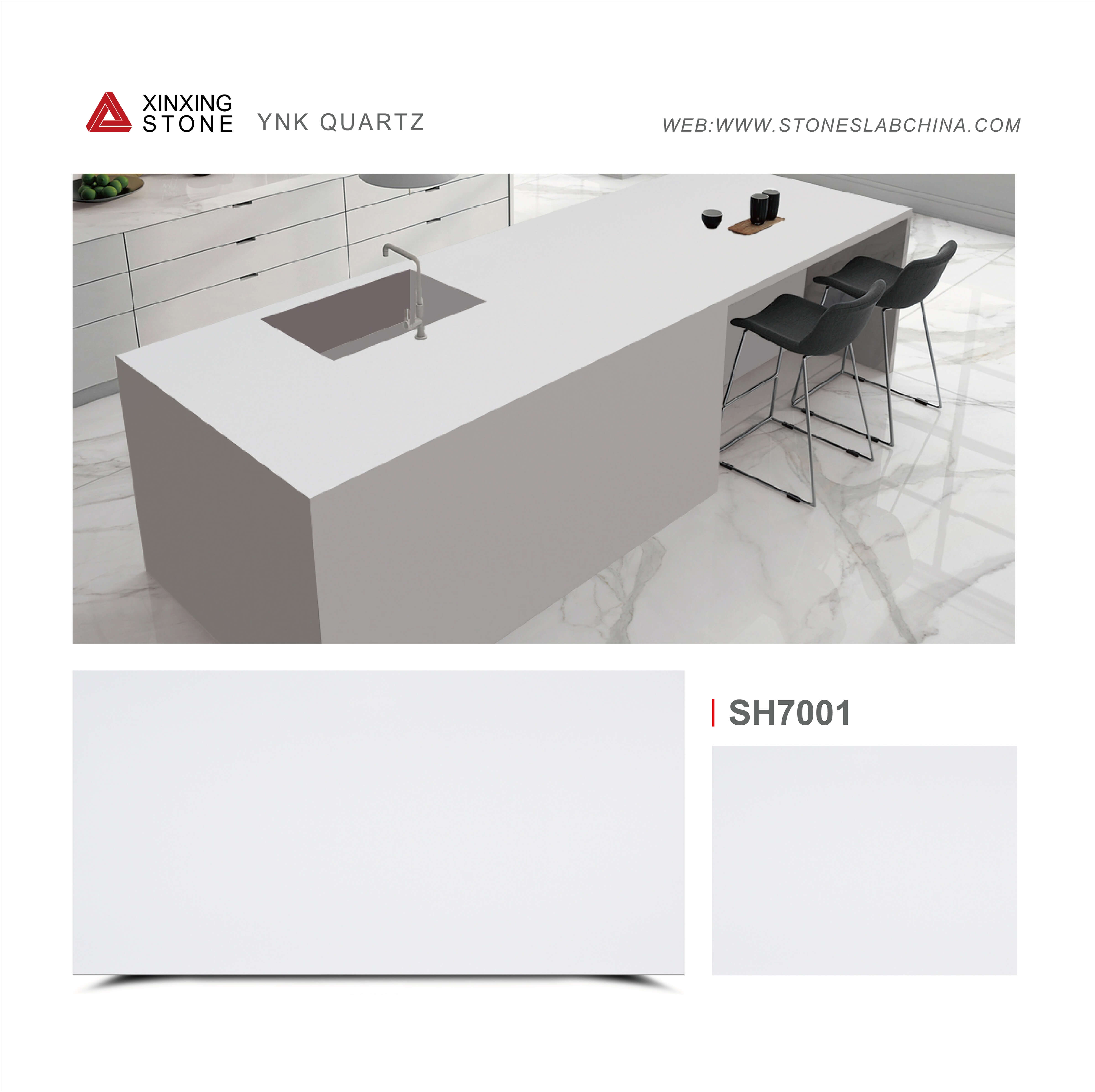 Super White Artificial Quartz Slab For Interior Decoration